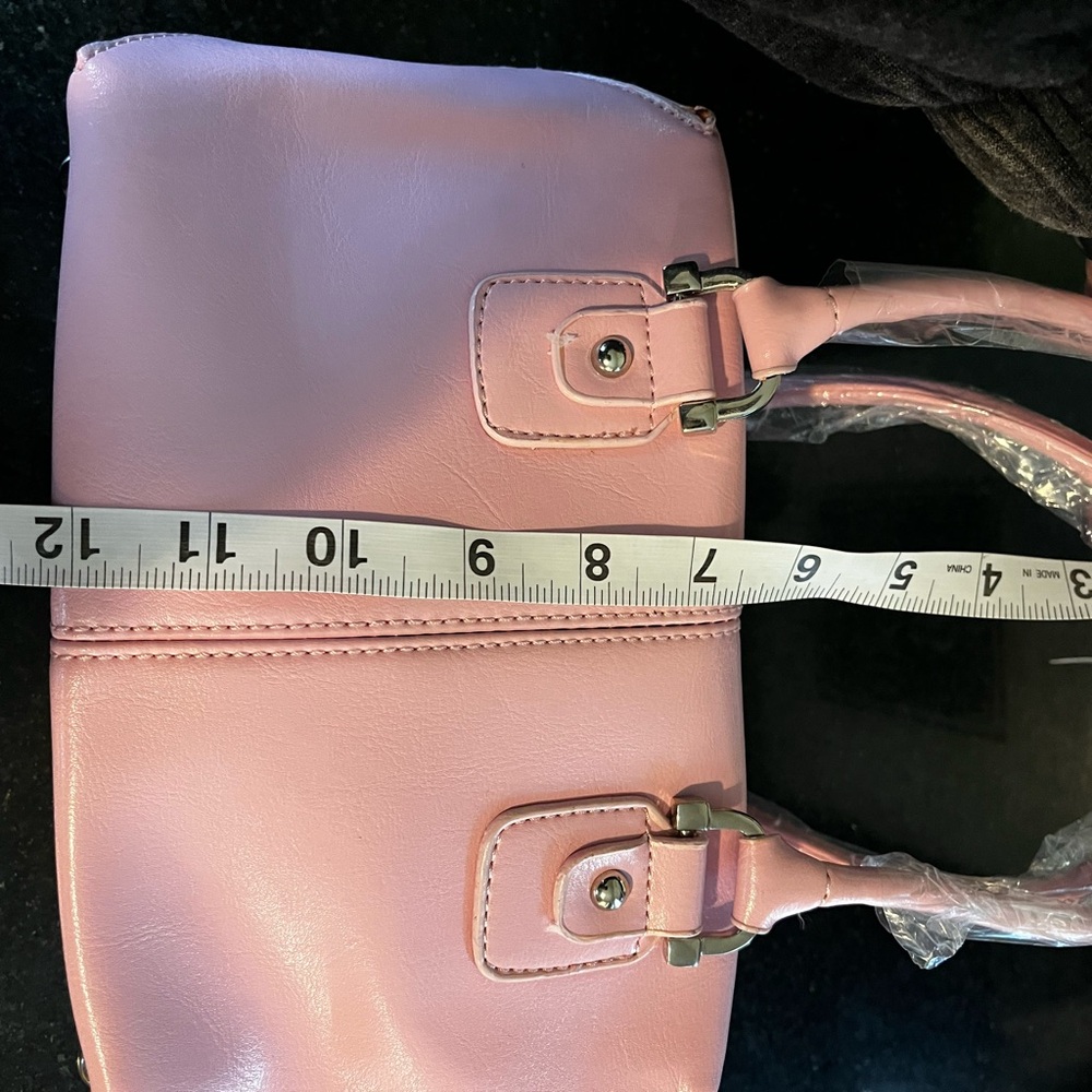NWT Y2K Baby Pink Barrel Bag - JC Fashion Satchel with Crossbody Strap - Picture 4 of 6